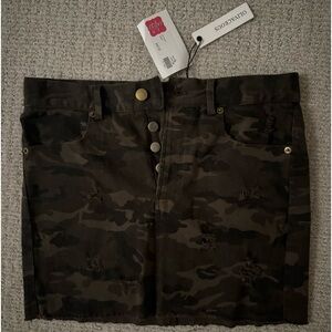 Camo denim Olivaceous skirt with tags, size M